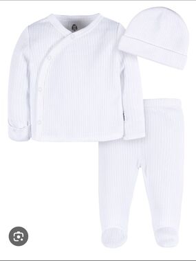 Gerber White 3-Piece Baby Matching Set